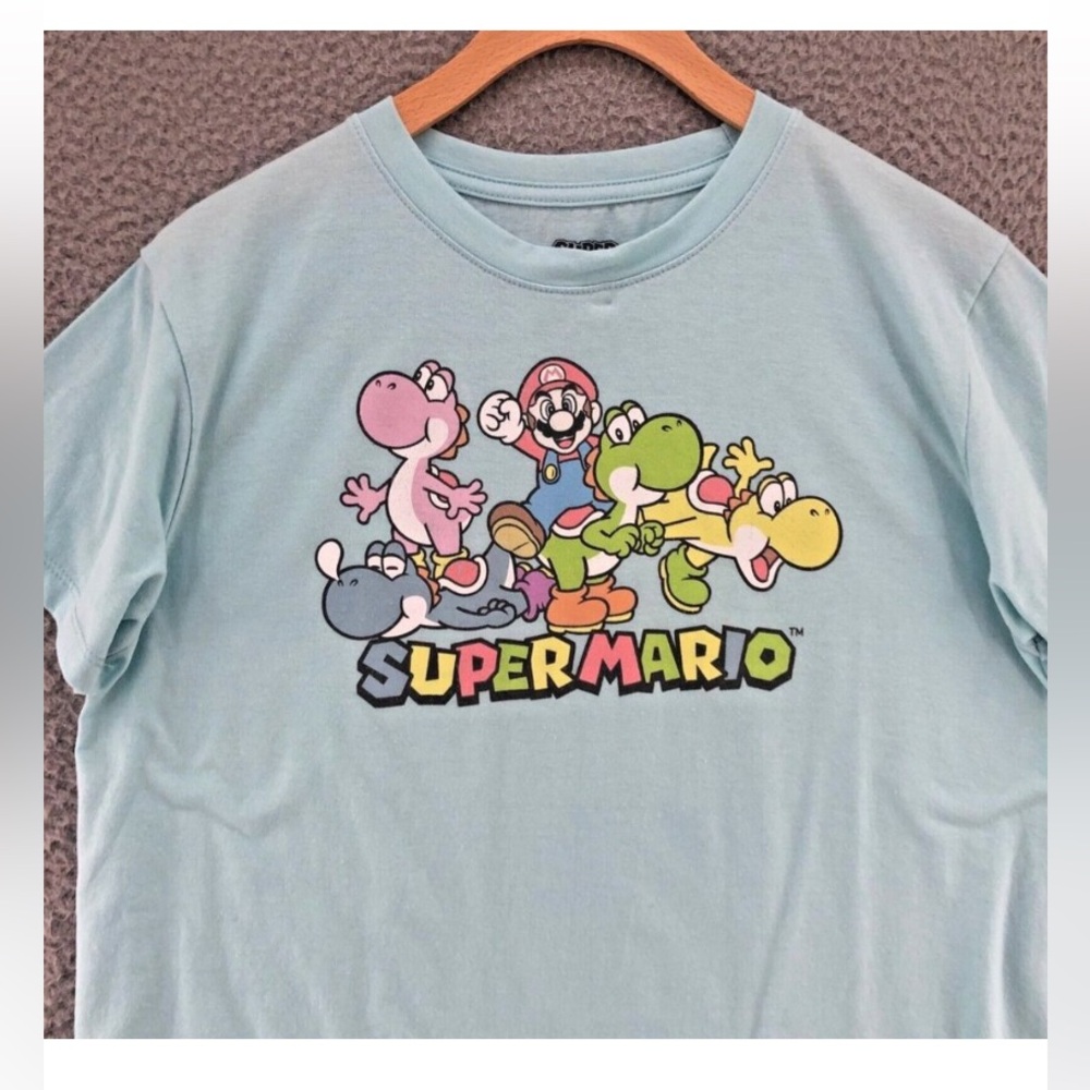 Super Mario Shirt Blue XS Yoshi Nintendo